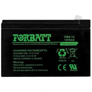 forbatt 12v 9ah sla (lead acid) battery
